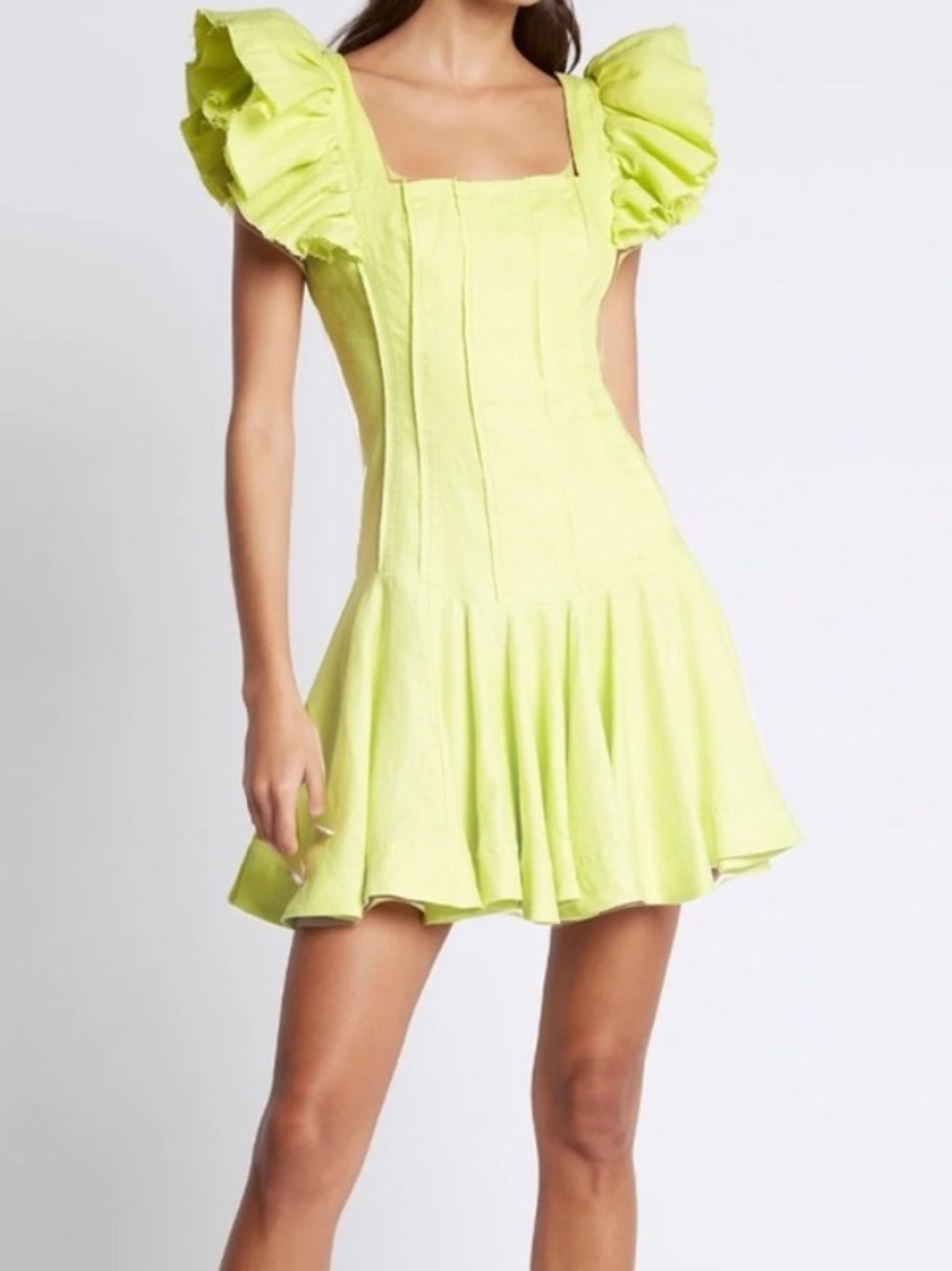 AJE Ruffle Sleeve Fit & Flare Dress